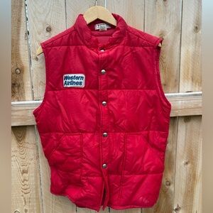 Western Airlines Vintage Puffer Work Vest